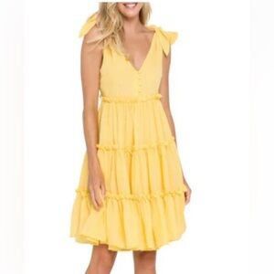 Free the Roses extra small yellow dress